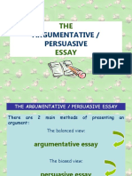 Argumentative / Persuasive: THE Essay