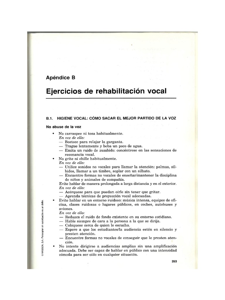 Ejercicios para Rehabilitación Vocal | PDF | La columna vertebral | Vocal