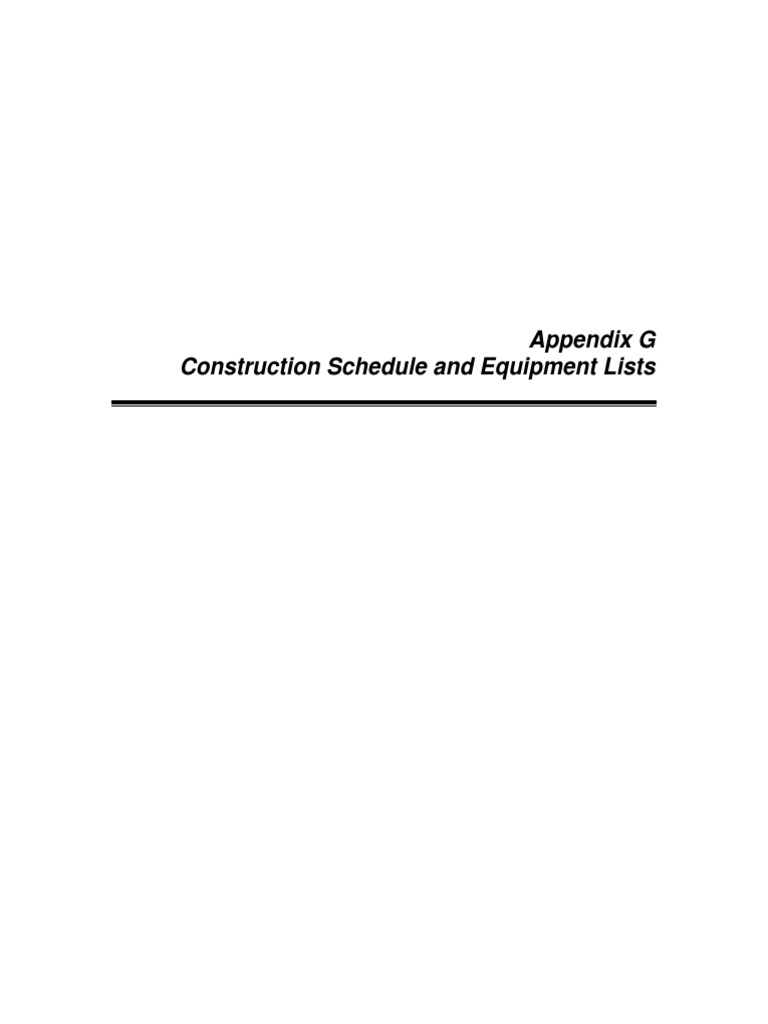 Construction Schedule & Equipment List | PDF | Loader (Equipment) | Truck