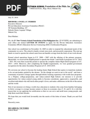 Letter of Intent
