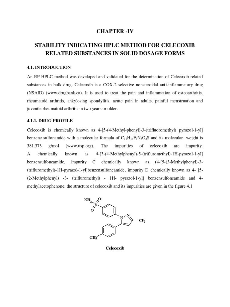 HPLC Method for Celecoxib Impurities | PDF | High Performance Liquid ...
