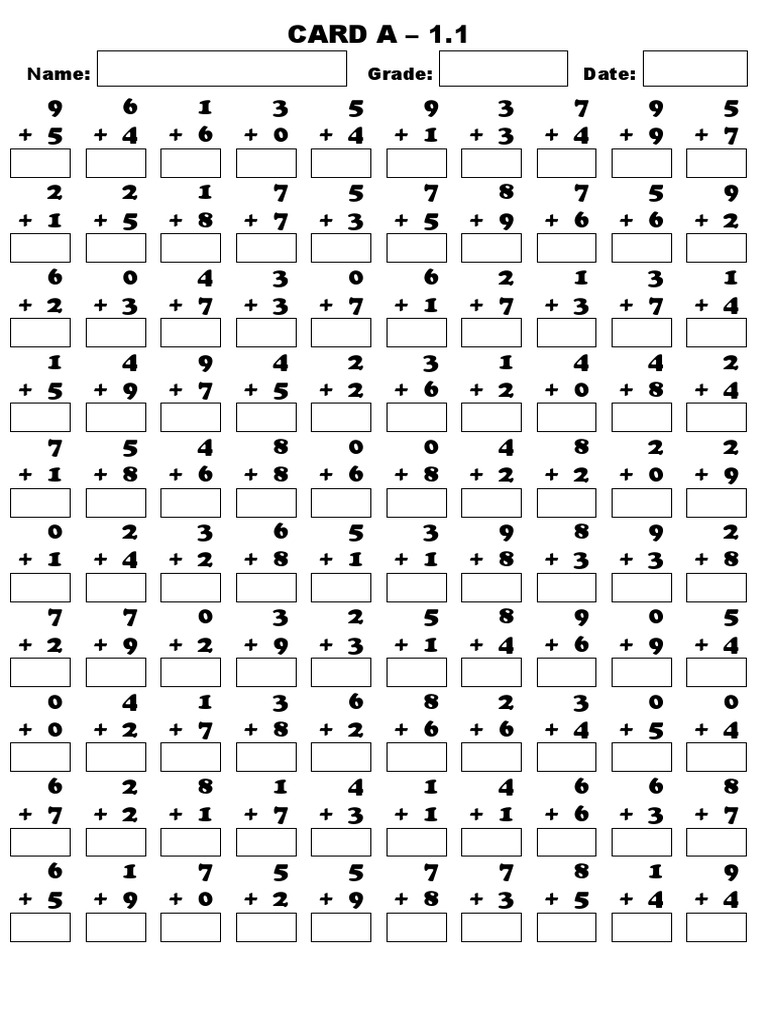 Multiplication Window Card Pre Test PDF, 43 OFF