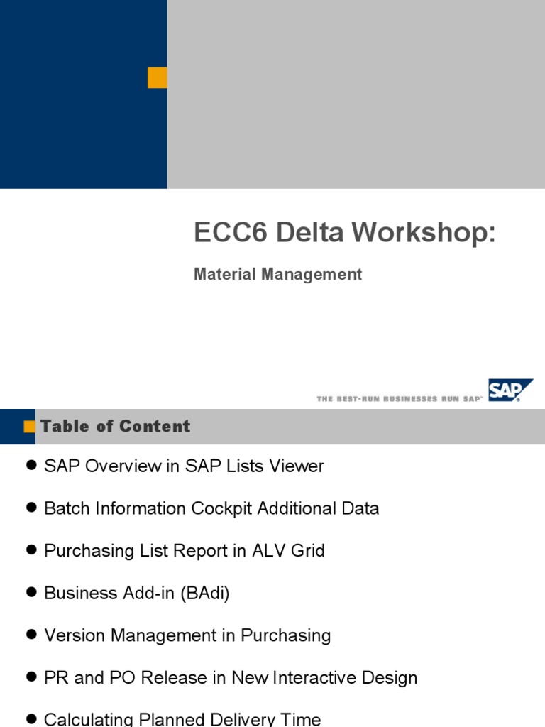 ECC6 Material Management Enhancements | PDF | Inventory | Computing
