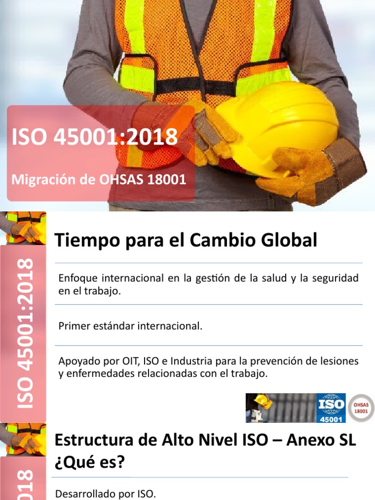 Presentación ISO 45001-2018 | PDF | Organización internacional para la ...