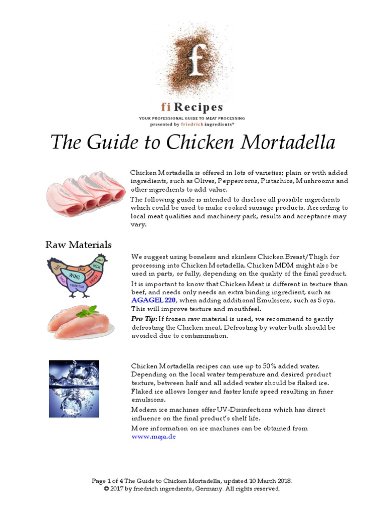 The Guide To Chicken Mortadella Recipes PDF Sausage Foods
