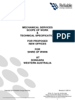 Mechanical Services Scope of Work & Technical Specification For Proposed New Offices FOR Shire of Irwin AT Dongara Western Australia