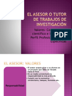 El Asesor o Tutor de Trabajos de Investigación