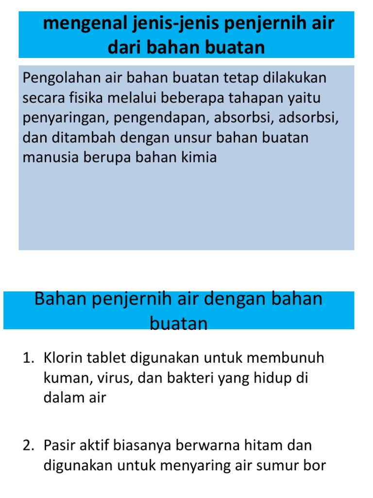 Mengenal Jenis Jenis Penjernih Air Dari Bahan Buatan