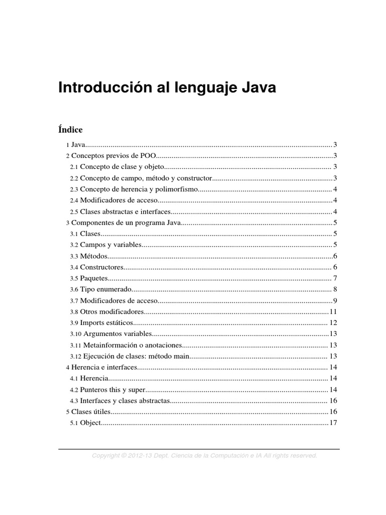 Sesion01 Apuntes PDF | PDF | Objeto (informática) | Java (lenguaje de ...