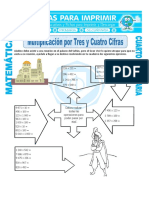 Ficha Multiplicación Por Tres y Cuatro Cifras para Cuarto de Primaria PDF