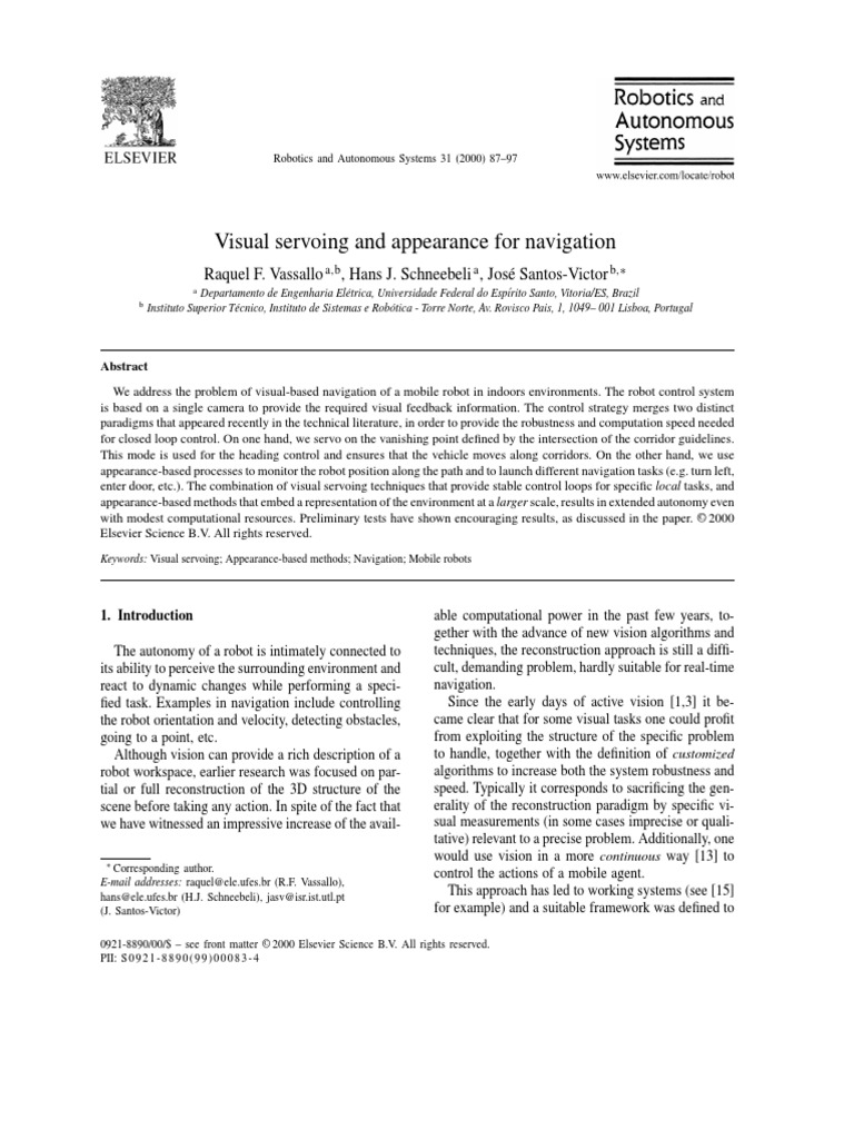 Visual Servoing Mobile Robot | PDF | Computer Vision | Teaching Mathematics