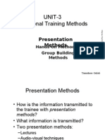 UNIT-3 Traditional Training Methods