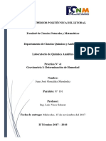 Gravimetría: Determinación de Humedad