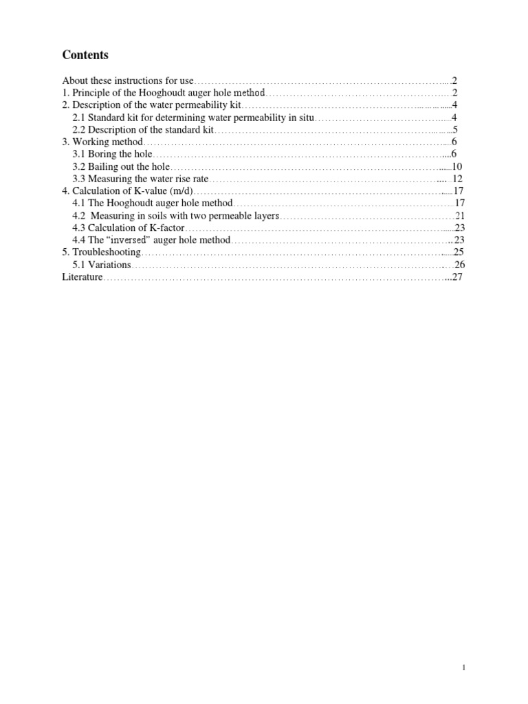 Hooghoudt Method for Soil Permeability Testing | PDF | Permeability ...