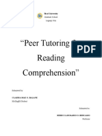 "Peer Tutoring For Reading Comprehension": Graduate School Legazpi City