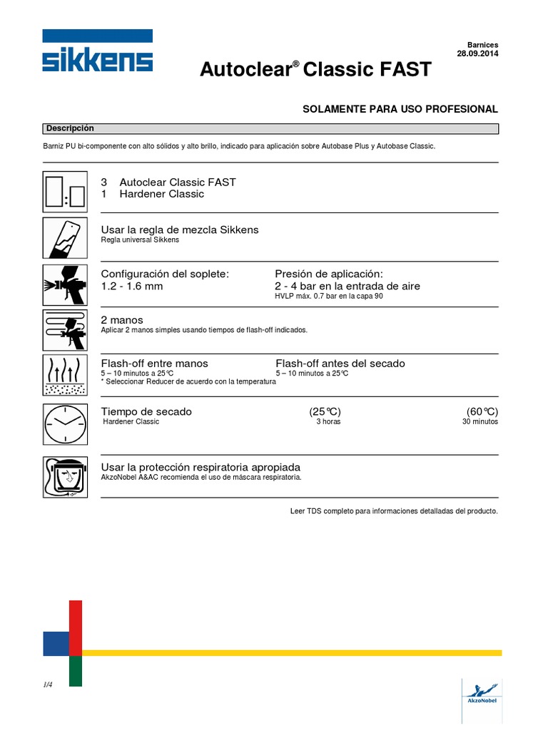 Ficha Técnica Autoclear Clear Coat | PDF | Temperatura | Naturaleza