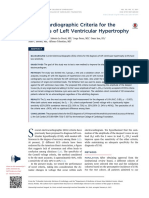 Electrocardiographic Criteria For The Diagnosis of Left Ventricular Hypertrophy