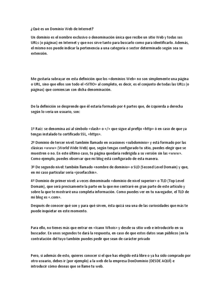 Guía Completa sobre Dominios Web | PDF | Nombre de dominio | Red mundial