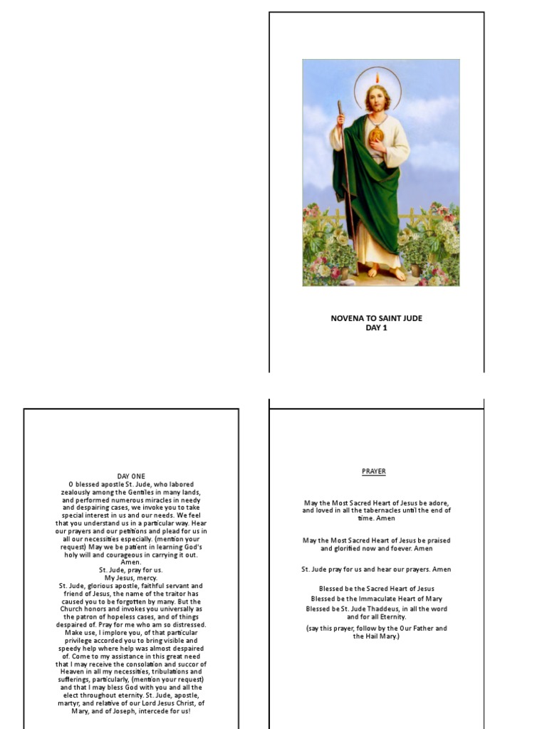 Novena To St. Jude PDF Intercession Prayer