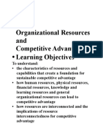 Organizational Resources and Competitive Advantage Learning Objectives