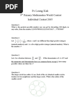 9thannual PMWC Individual Test 2005