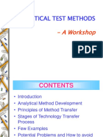 Analytical Test Methods: - A Workshop
