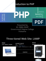 Introduction To PHP: Presented by M. Iqbal Bhat Government Degree College Pulwama