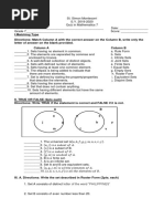 Grade 7 Sets Worksheets with Answers | PDF | Set (Mathematics) | Numbers