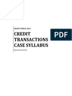 Credit Transactions Case Syllabus: Dean'S Circle 2016