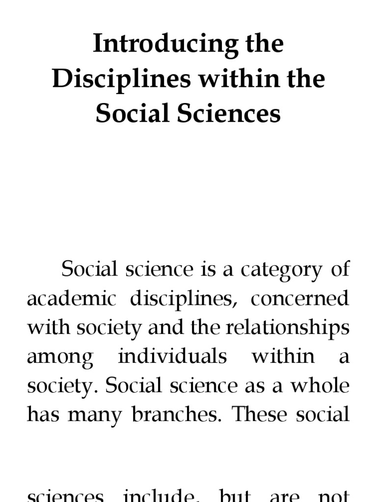 essay about social science disciplines