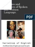 Varieties and Registers of Spoken and Written Language