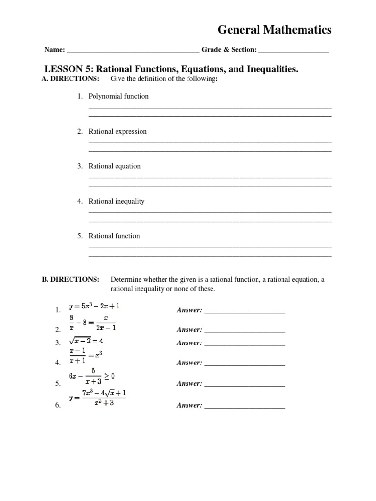Gen Math Mod | PDF | Inequality (Mathematics) | Equations