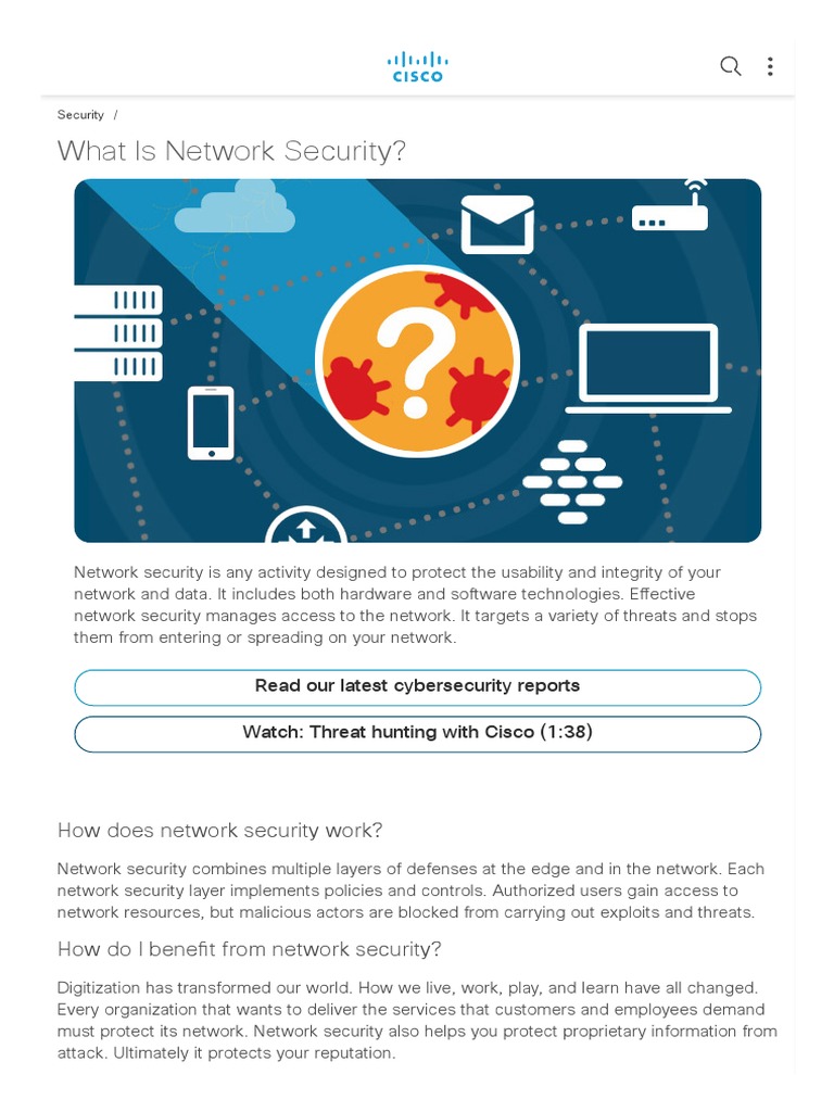 What Is Network Security - Cisco PDF | PDF | Computer Security | Security