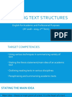Analyzing Text Structures: English For Academic and Professional Purposes (AY 2018 - 2019 2 Term)