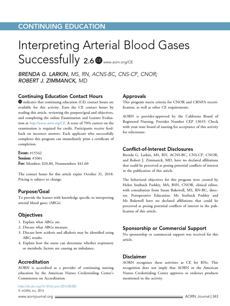 "ABG Interpretation for Nurses" | PDF | Blood | Respiratory System