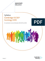 Syllabus: Cambridge IGCSE® Sociology 0495