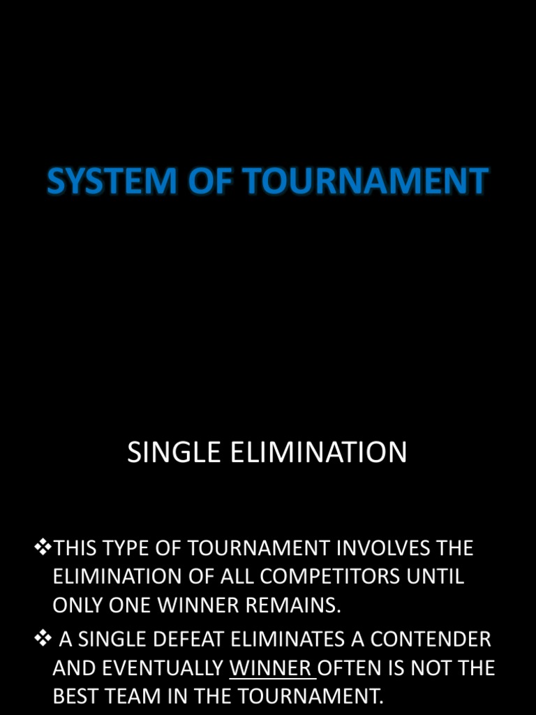 Tournament System Overview | PDF | Leisure | Sports Competitions