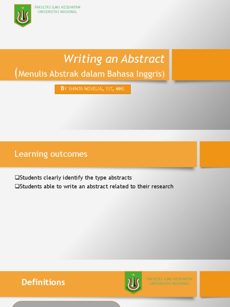 Writing Effective Abstracts Guide | PDF | Abstract (Summary) | Academia