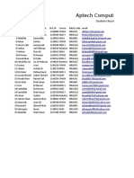 Aptech Computer Education: Students Record Sheet