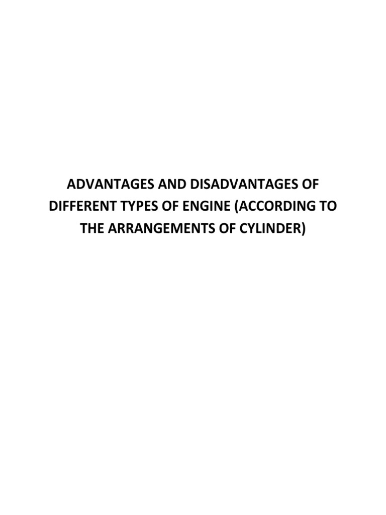 Advantages and Disadvantages of Different Types of Engine PDF