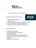 Documents List For GST Registration