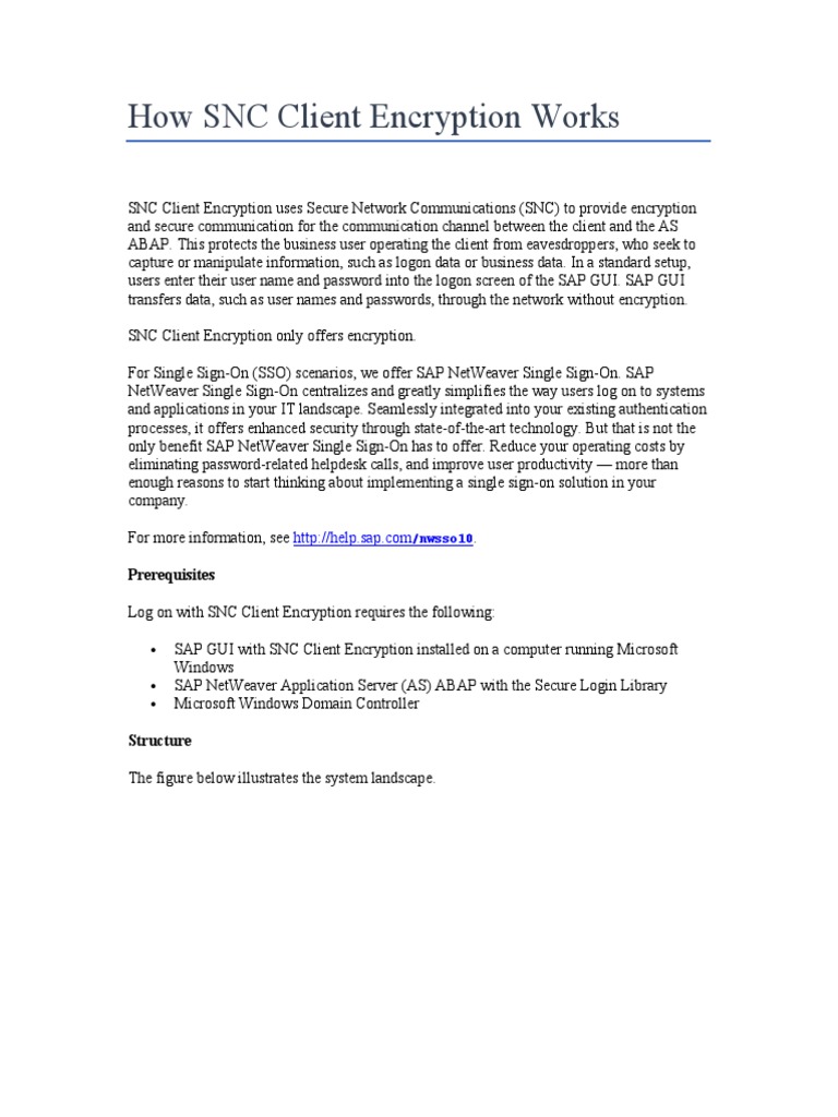SAP How To SNC Client Config