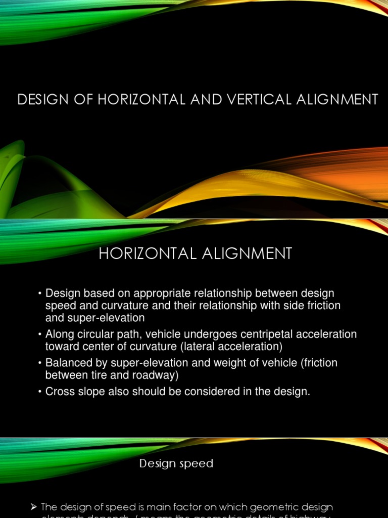 Design of Horizontal and Vertical Alignment PDF Road Transport