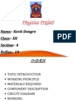 Physics Project: Name:-Kovit Dongre Class: - XII Section: - A Rollno: - 19