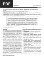 Lifting Equation for Manual Lifting