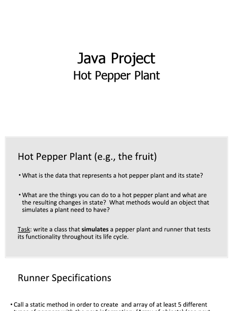 Test Specs Hot Pepper Array PDF | PDF