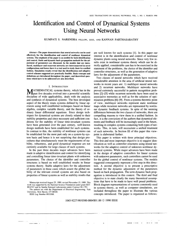 Neural Networks for Nonlinear Control | PDF | Control Theory ...