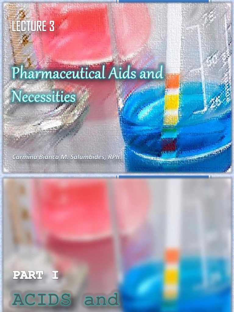 PharChem Lecture 3 ACIDS and BASES (Pharmaceutical Aids and