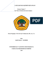 Tugas Mata Kuliah Manajemen Keuangan: Resume Chapter 7 (Net Present Value & Kriteria Investasi Lainnya)