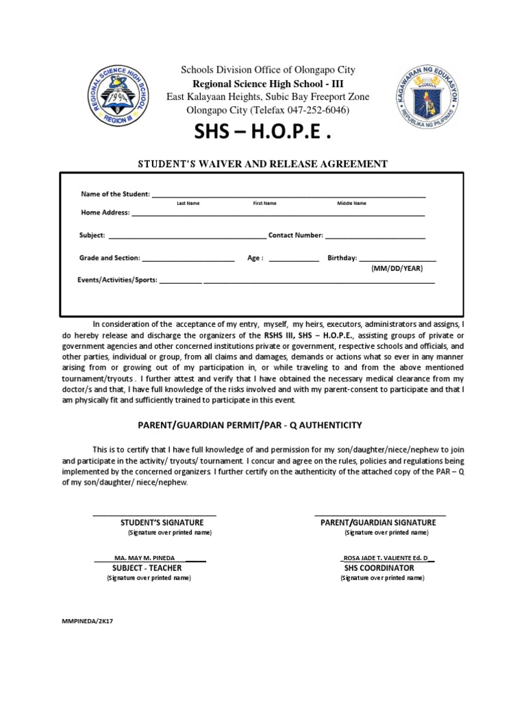 SHS H.O.P.E . Regional Science High School III PDF Social